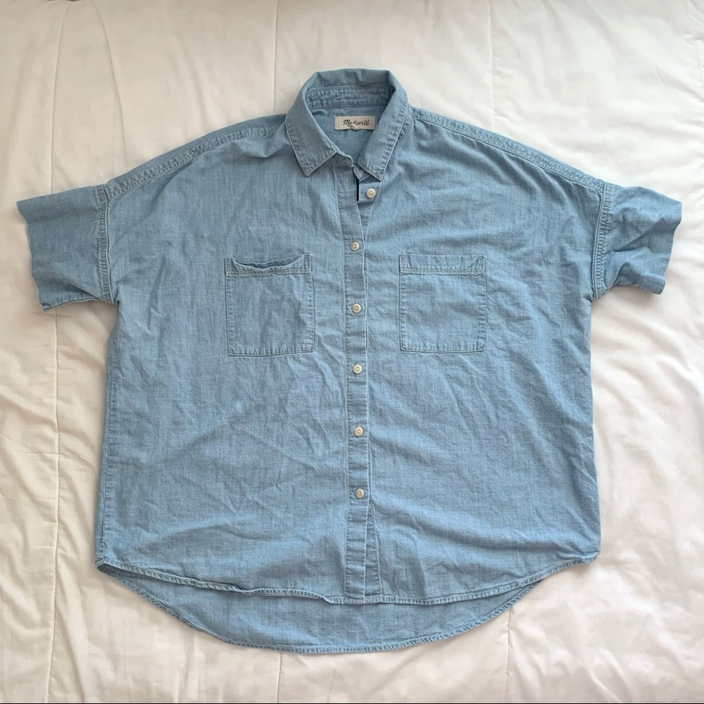 Madewell Blue Button Up Top